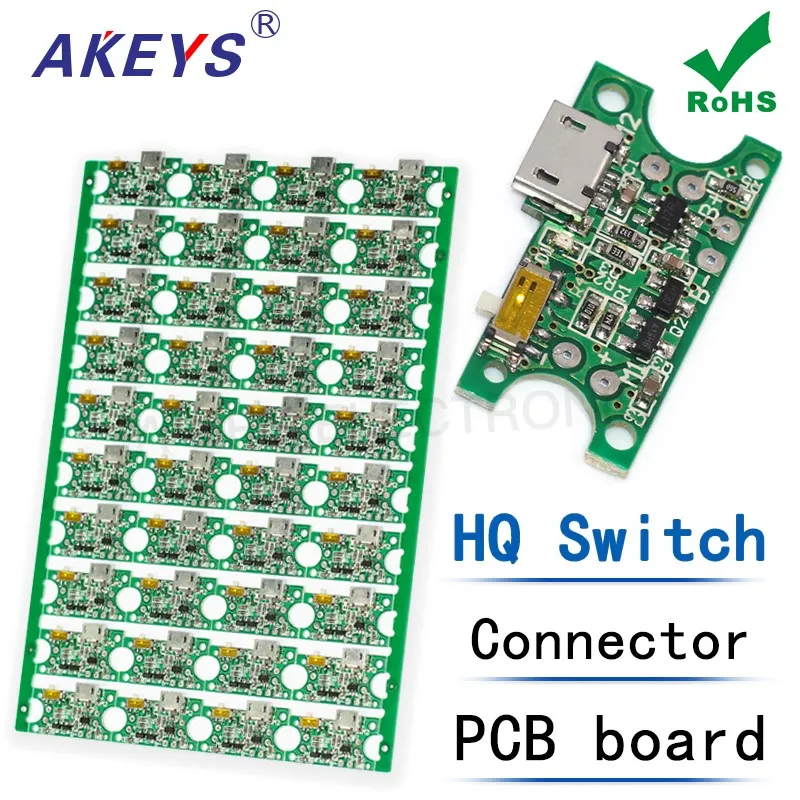 10pcs Semi-Finished PCB Board High Quality Switch Connector USB Horizontal Socket Power Toggle Switch