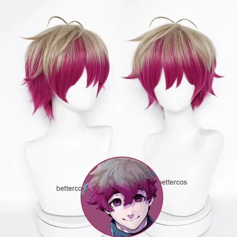 

Alexis Ness Косплей Парик СИНИЙ ЗАМОК Короткий льняной розово-красный парик Косплей Аниме Косплей Парики Термостойкие синтетические парики