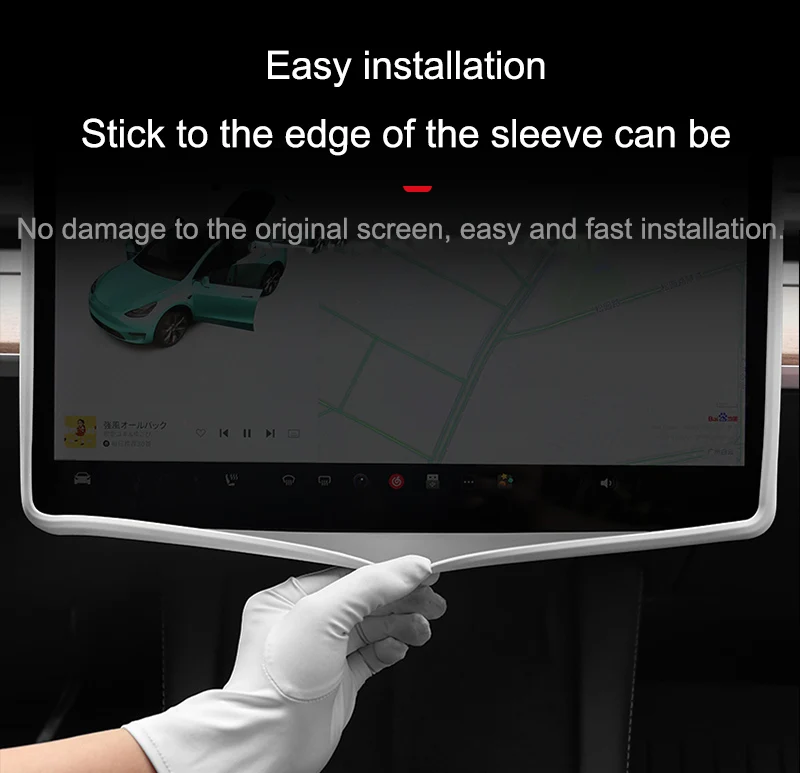 For Tesla Model 3 Y 2021-2024 Silicone Protective Frame Edge Cover Central Control Car Accessories Navigation Screen Protector