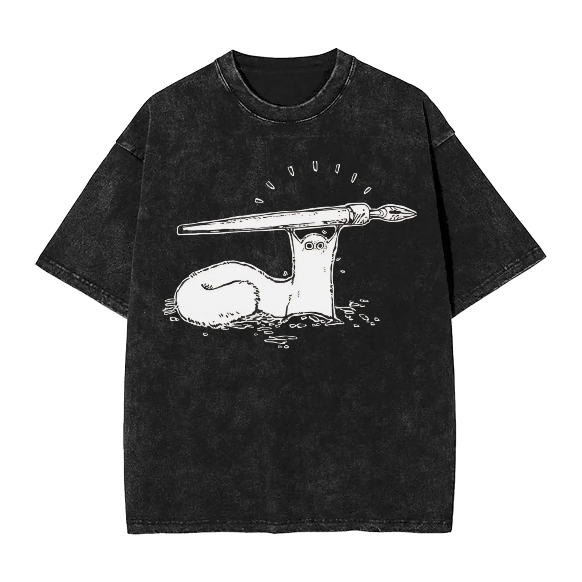 Mystic Brushbuddy Witch Hat Atelier T Shirts Hip Hop Washed 100% Cotton Oversize T-Shirt  Vintage for Men Women Streetwear