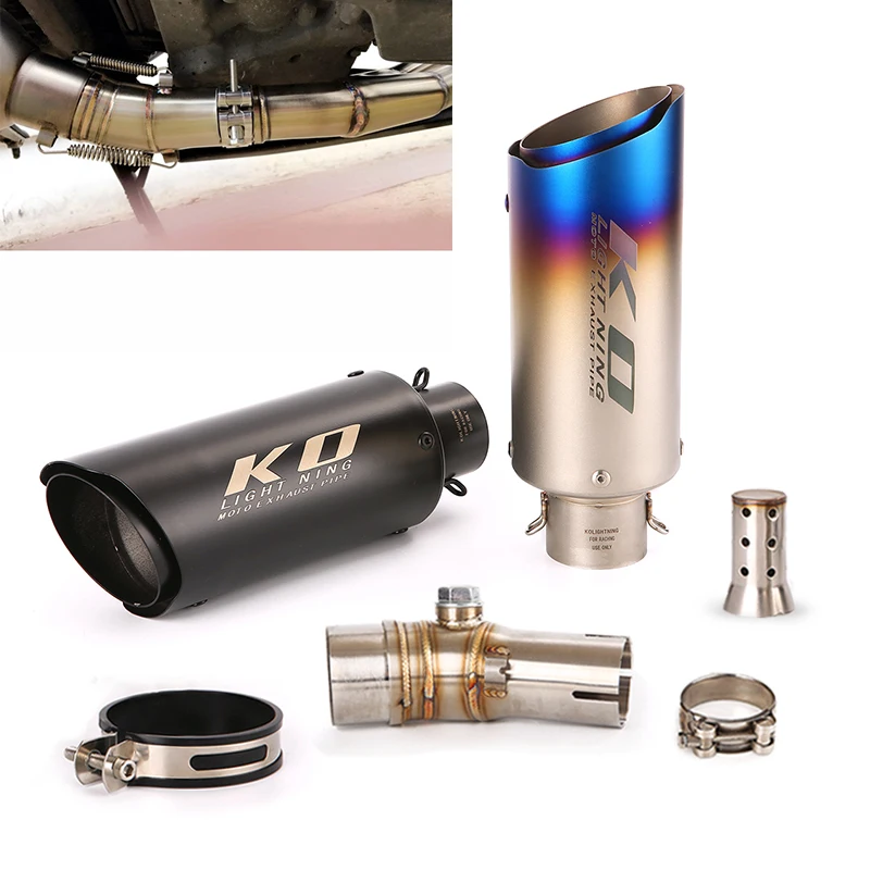 For Kawasaki ER6N Ninja 650F 650R 2012-2016 Exhaust Pipe Middle Connect Link Tube 51MM Muffler Baffler With DB Killer Slip On