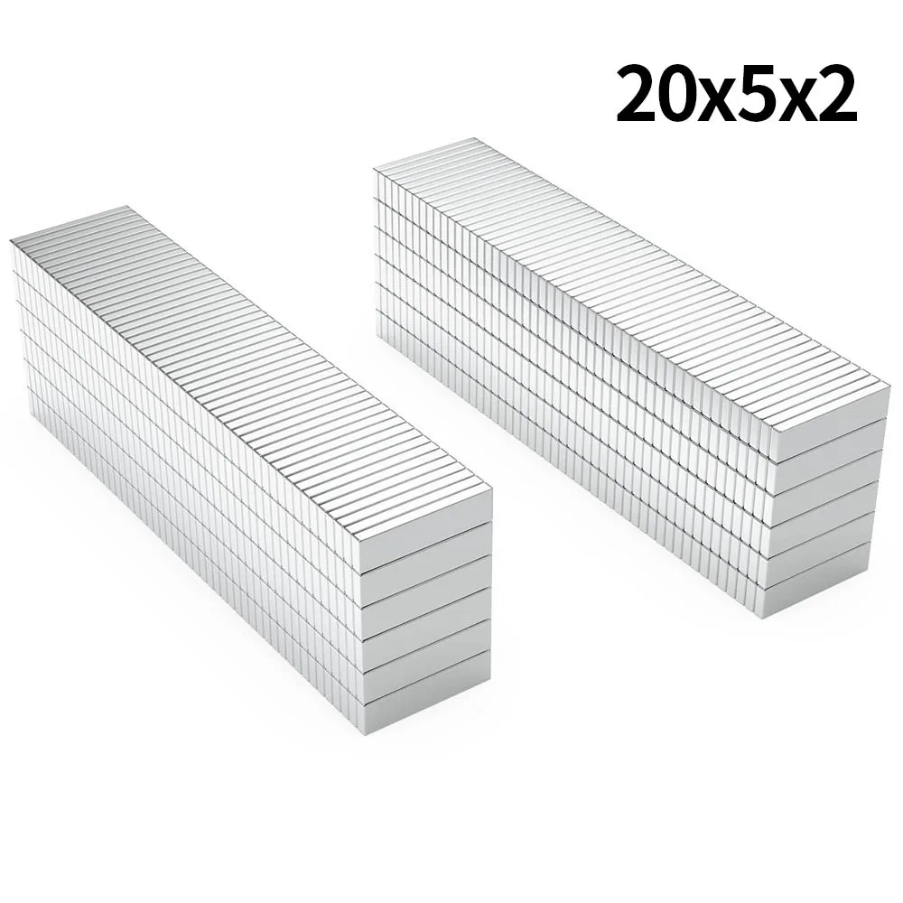 

20x5x2mm N35 Super Strong Neodymium Magnet Blcok NdfeB Powerful Permanent Magnetic imanes Refrigerator Magnets 20*5*2mm