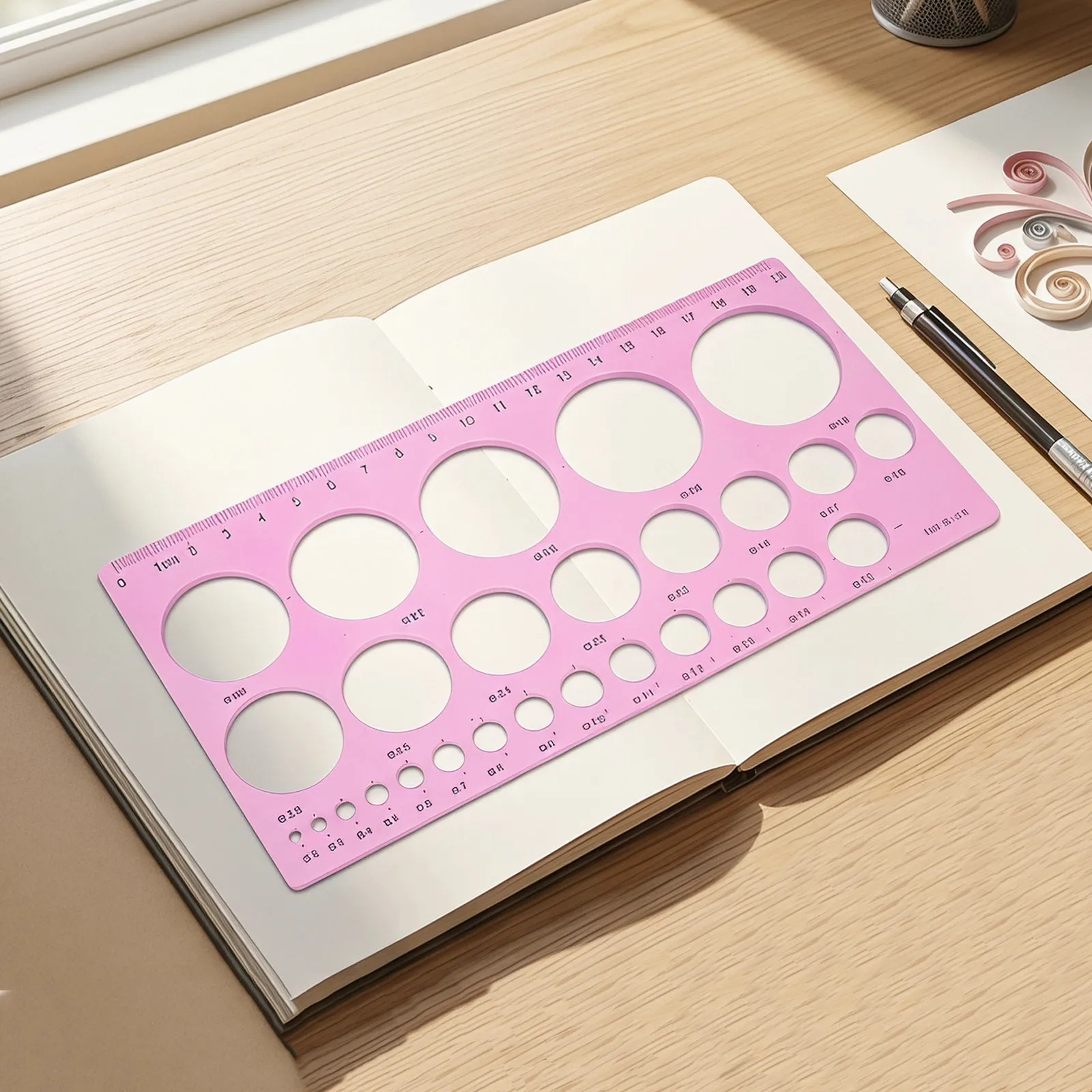 10Pcs Circle Template Geometry Drawing Rulers Accurate Measuring Tools for Artists Office School Drafting and Quilling Circle