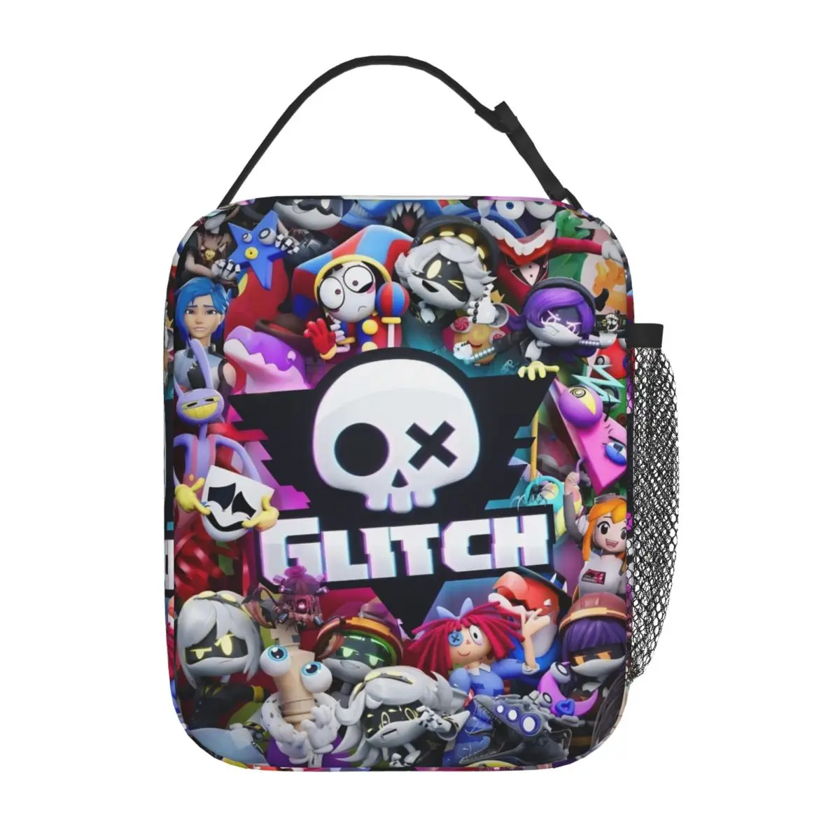 Murder Drones Cartoon Insulated Lunch Bag Cooler Meal Container D-Digital Circus Tote Lunch Box Food Handbags School Travel