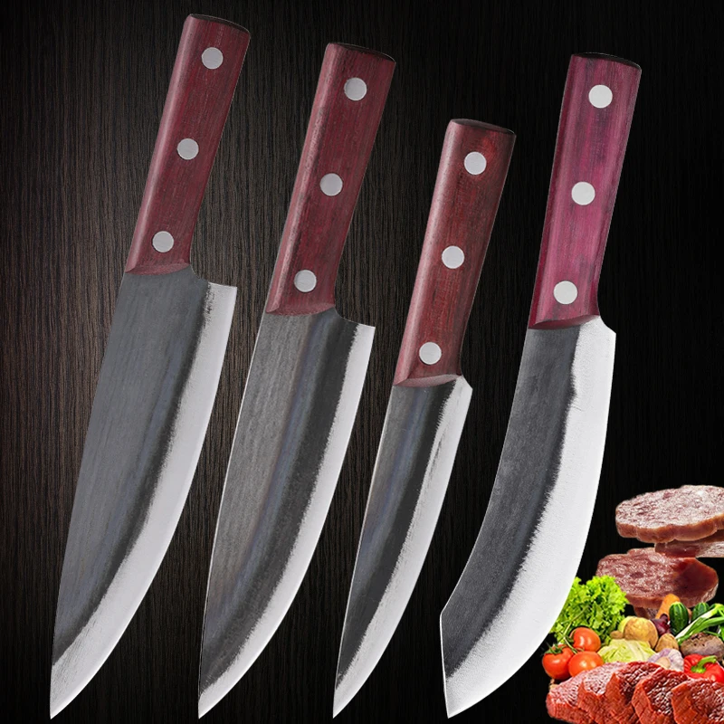 

Stainless Steel Kitchen Butcher Knives Chopping Slicing Utility BBQ Knife Cleaver Fruit Vegetable Chef Cutting Knife