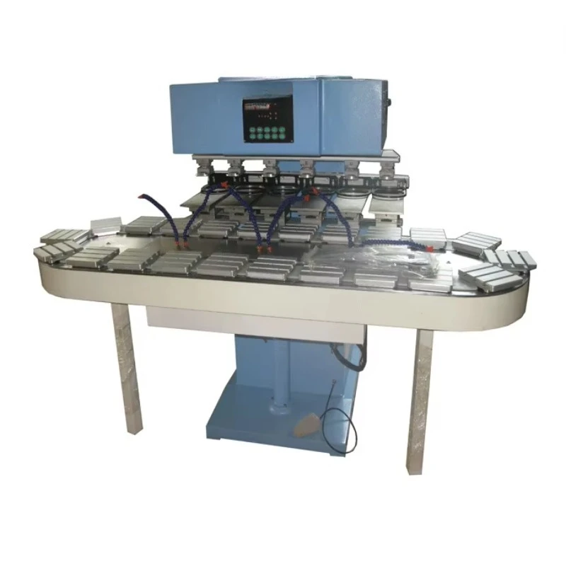 6-Color new multi-color semi-automatic dial logo printer ink cup pad printing machine