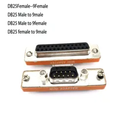 Mini adaptador DB25 a DB9, macho a hembra M/F Serial at Modem, Mini adaptador, cambiador de género, acoplador, RS-232