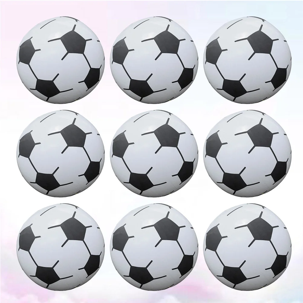 10pcs Football Inflatable Beach Balls Summer Funny Water Playing Beach Soccer Pool Ball Toy for Kids