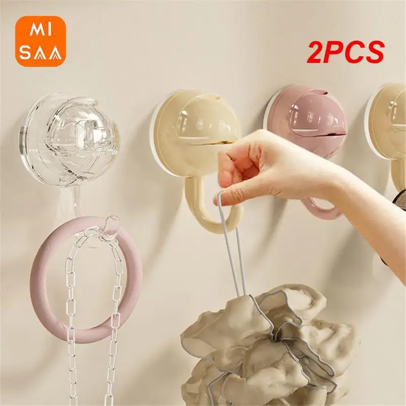 2PCS Suction Cup Hooks Decorative Versatile Charming Toilet Hooks Functional Decorative Hooks No-drill Hooks For Walls