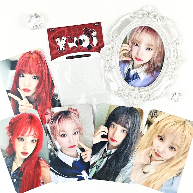 6Pcs/Set KPOP (G)I-DLE YUQI YUQ1 Solo Album Ins Style Photocards Two Sides Cute Selfie Lomo Cards Postcard Fans Collection Gifts