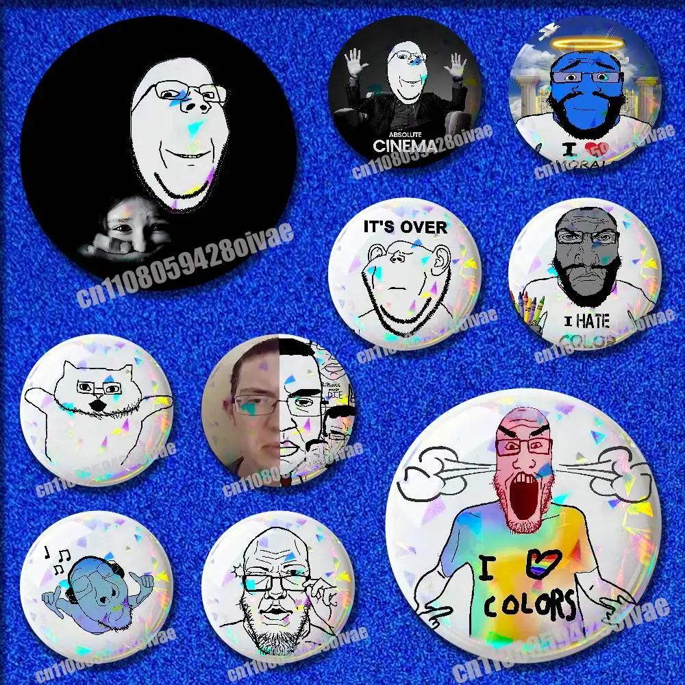 

Wojak Soyjak Its Over Funny Meme Insignia Badge Cover For Ornament 75mm 25mm 44mm Brooch Button Round Pins