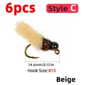 6pcs Beige Style C