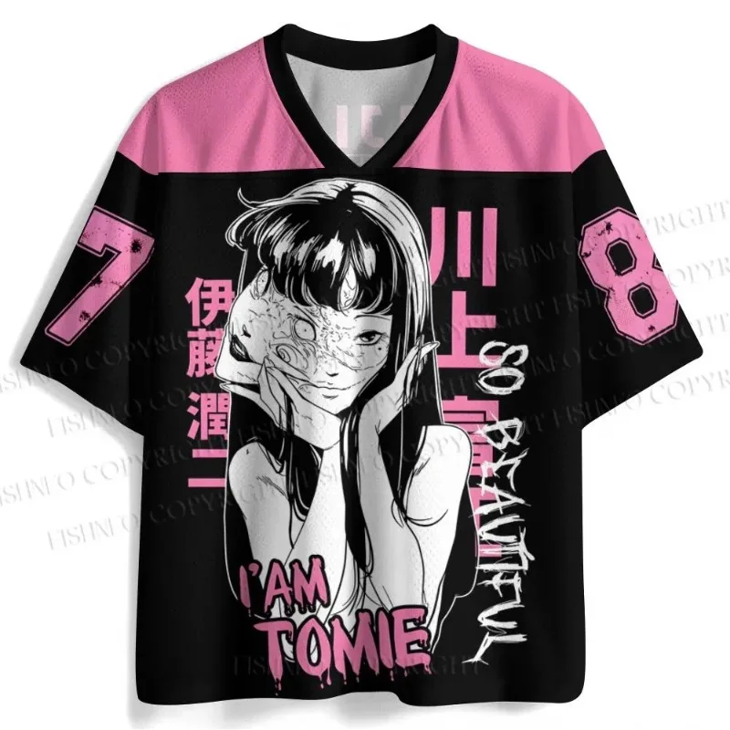 Camiseta Deportiva con Estampado de Manga Japonesa de Terror Y2K Junji Ito Tomie Kawakami, Ropa Urbana Harajuku, Camiseta Informal de Hip Hop para Fans