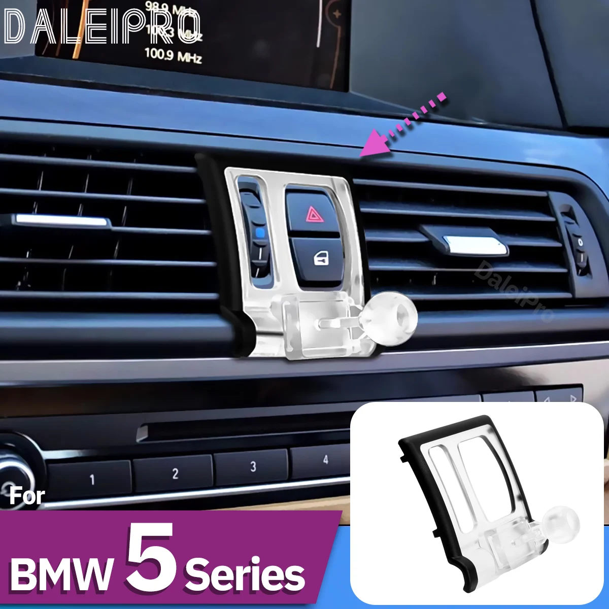 Suporte de celular para carro com carregador sem fio magnético para BMW Série 5 F10 2011-2014 2015 2016 (RHD/LHD) e para BMW Série 6.
