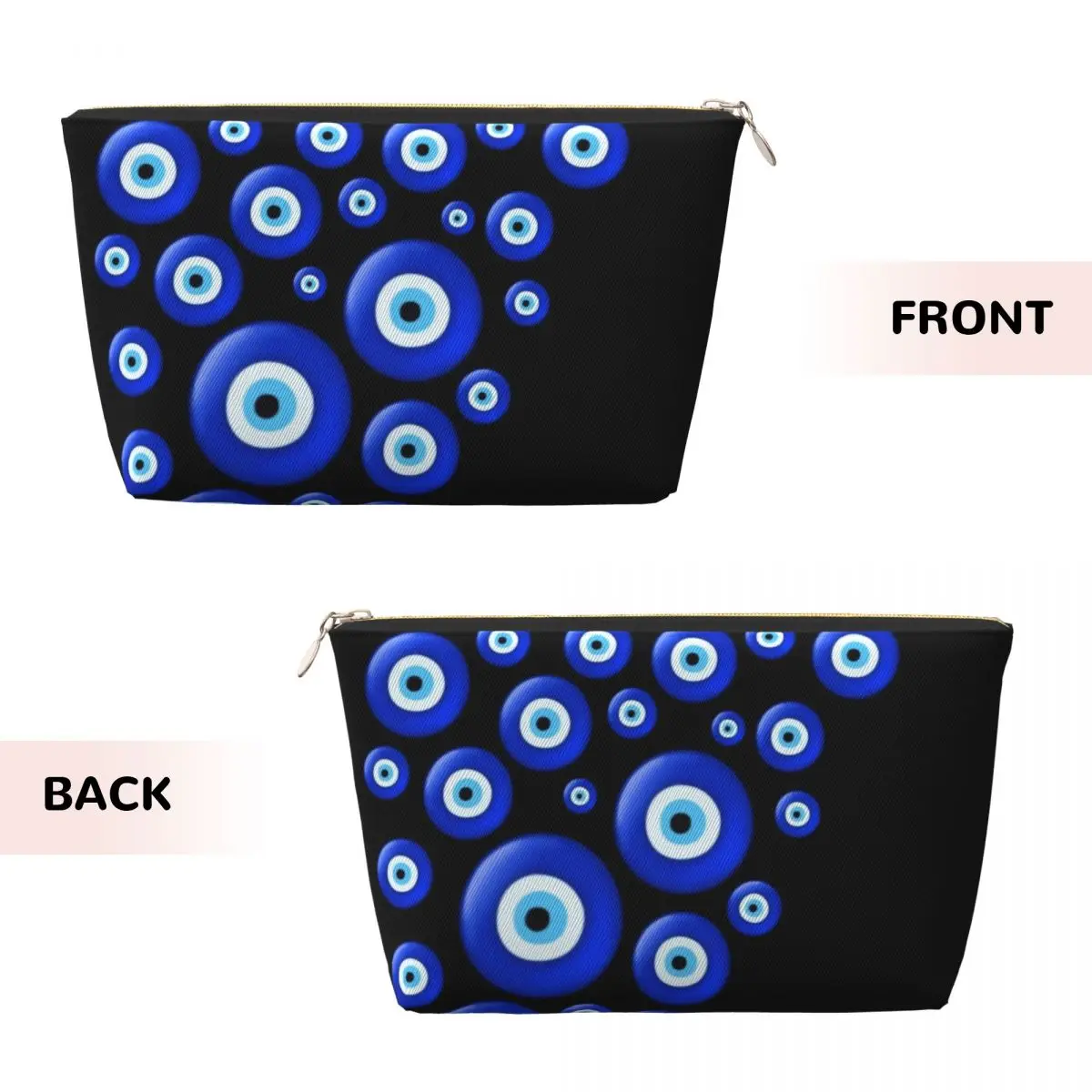 Custom Evil Eye Cosmetic Bag Women Fashion Large Capacity Hamsa Hand Of Fatima Makeup Case Beauty Storage Toiletry Bags