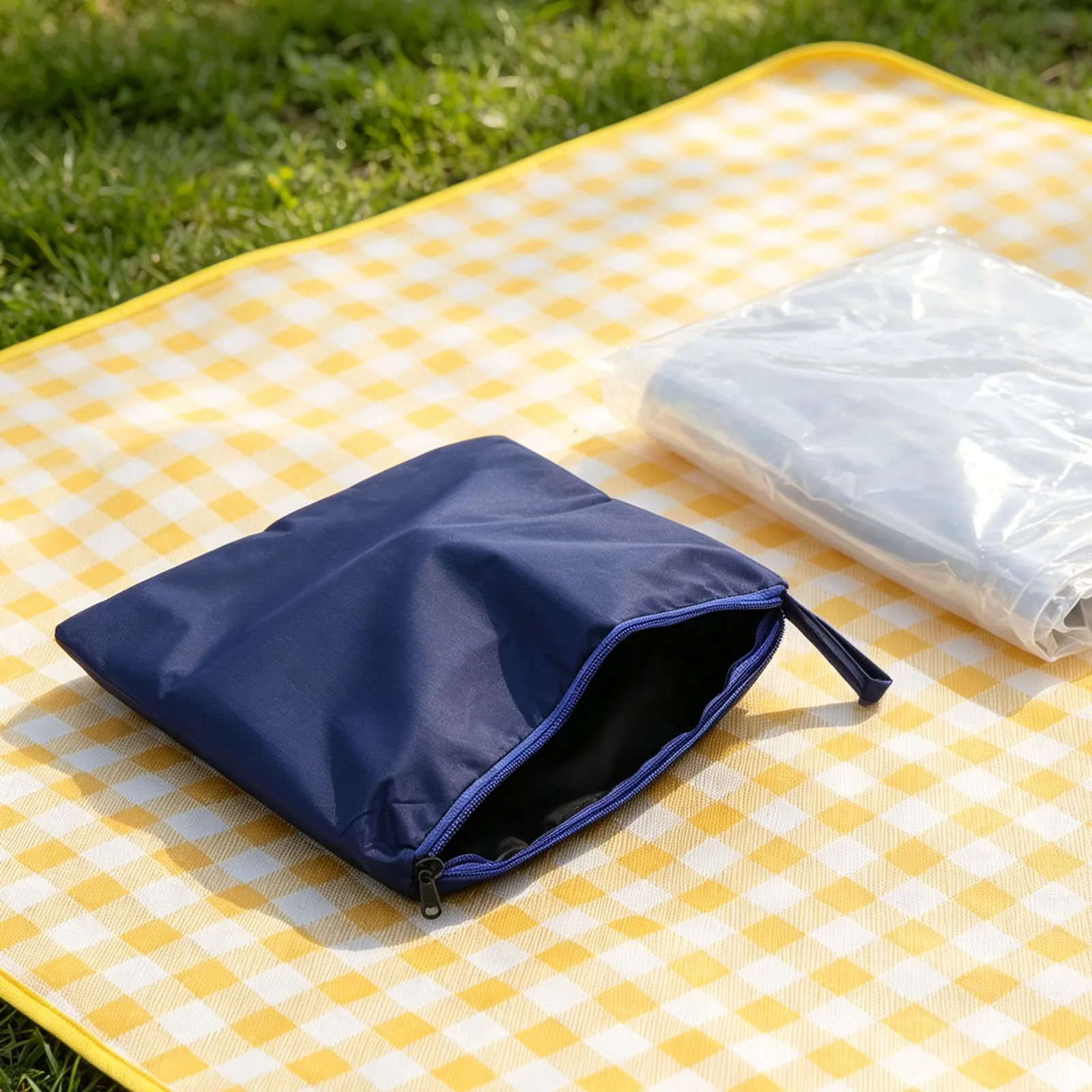 Waterproof Raincoat Storage Bag Oxford Cloth Blue 13.4 X 11.4 Inch Compression Wet Clothes Organizer Pouch for Travel Swimming