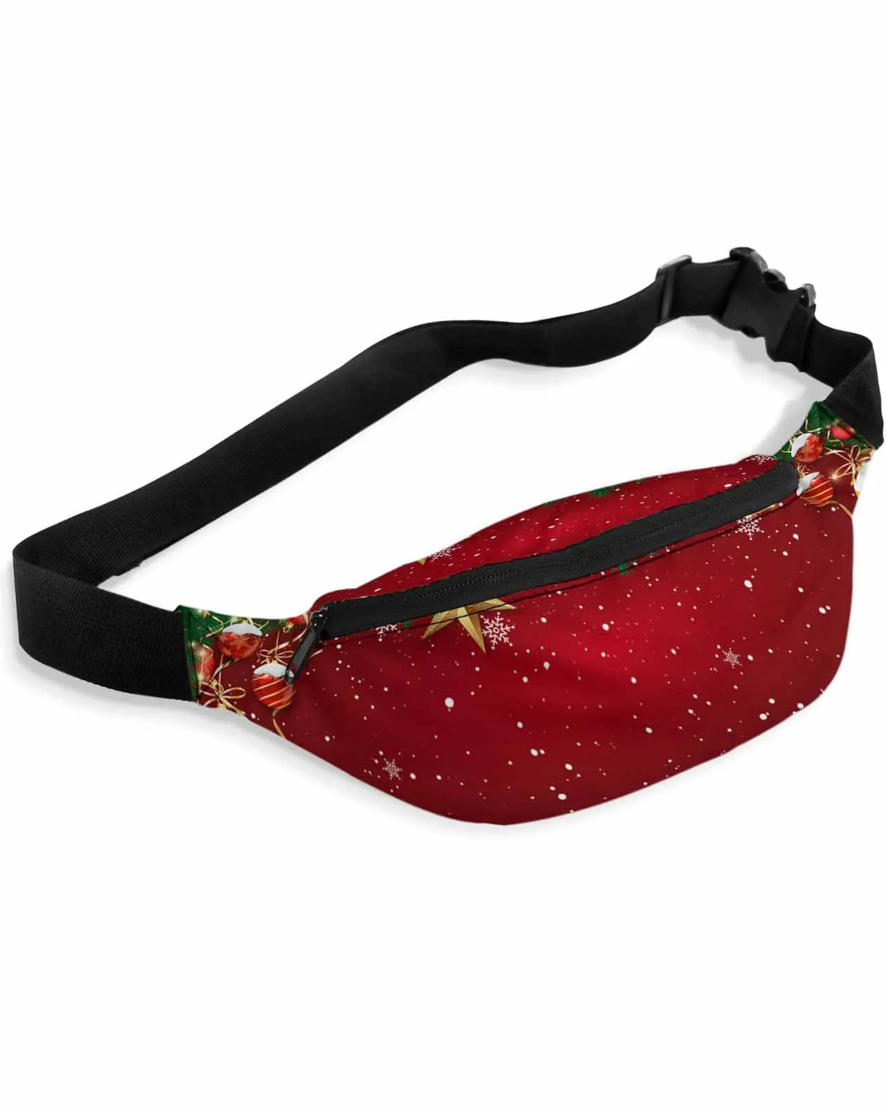 Lanterna di natale palla nastro di pino fiocco di neve stella marsupio marsupio borsa da cintura portafoglio borsa impermeabile Banana Hip Bags