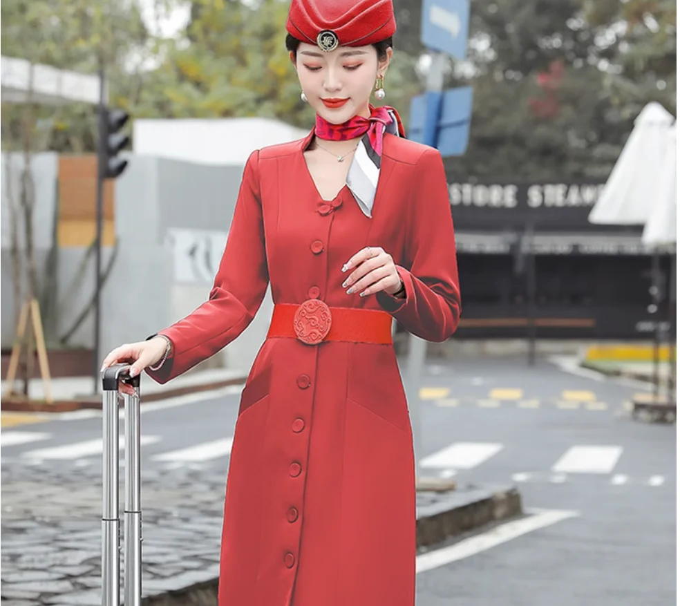 Flight Attendant Interview Career Suit Female Hotel Jewelry Shop Uniform