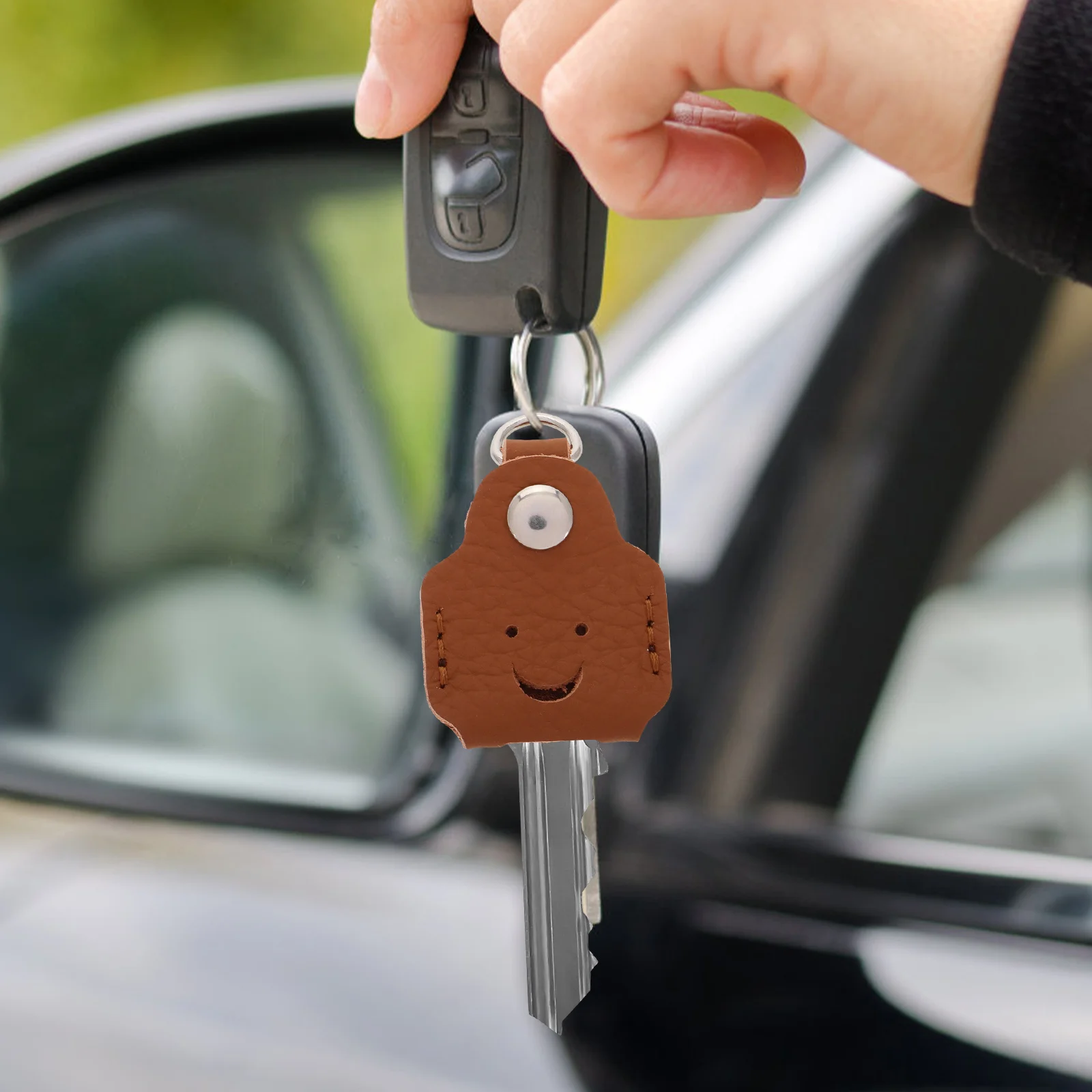 20 قطعة حافظة مفتاح فوب وهمية برتقالية مصنوعة يدويًا منقوشة علامات للملابس القبعات إكسسوارات ذاتية الصنع ملصقات الخياطة حامي مفتاح السيارة #4