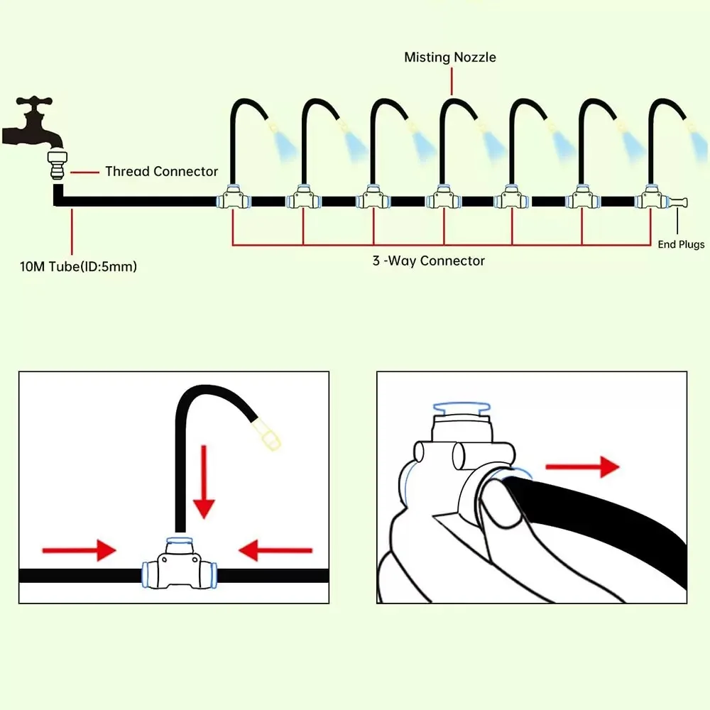 رذاذ فوهة الري التبريد الترطيب إزالة الغبار نظام الغابات المطيرة العالمي رذاذ الرش