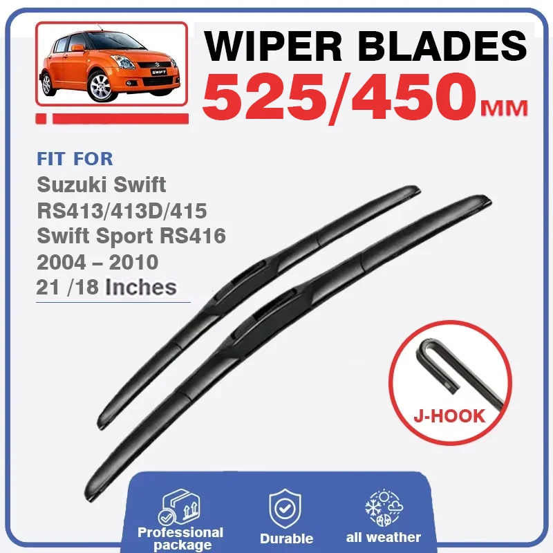 Front Rear Wiper Blades For Suzuki Swift Hatchback RS413 RS413D RS415 2004 - 2010 Sport RS416 Car Windscreen Window Windshield