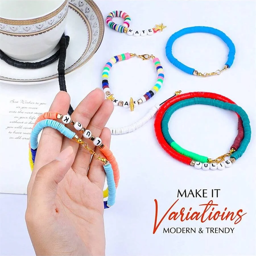 8230 Stuks Klei Kralen Armbanden Diy Kit Met Collegiale Vriendschap Letter Kralen,