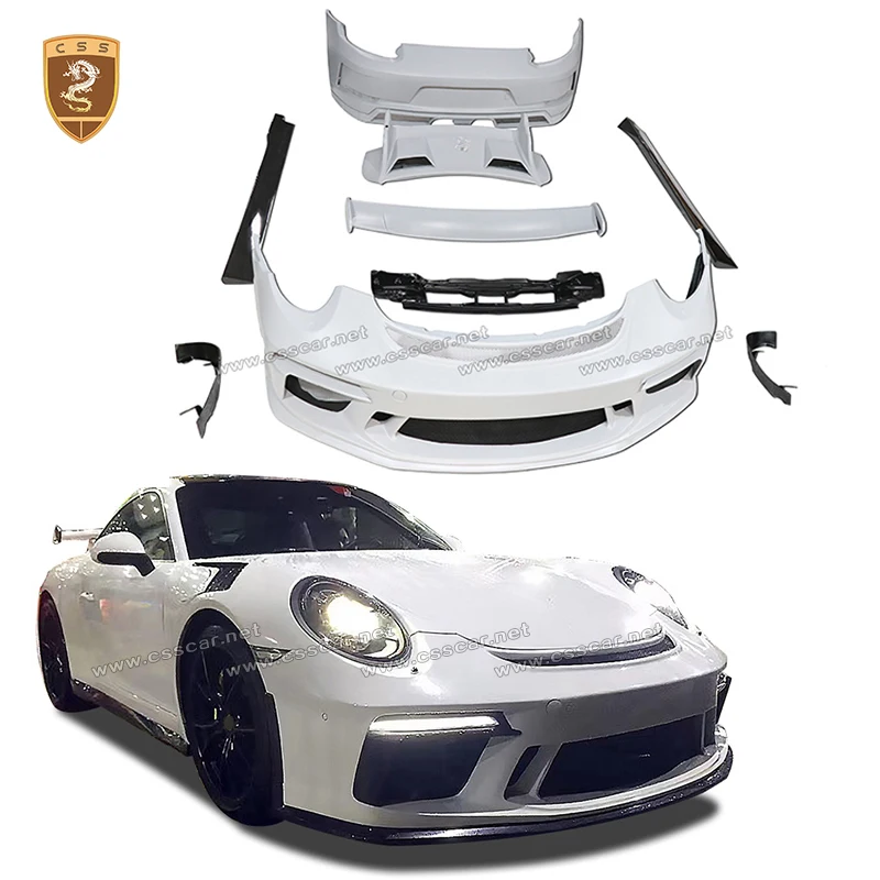 

For Porsche 911 Carrera 991.2 GT3 Style FRP Modification Body Kit Car Wide Front Bumper Guard Rear Wing Spoiler Side Skirts