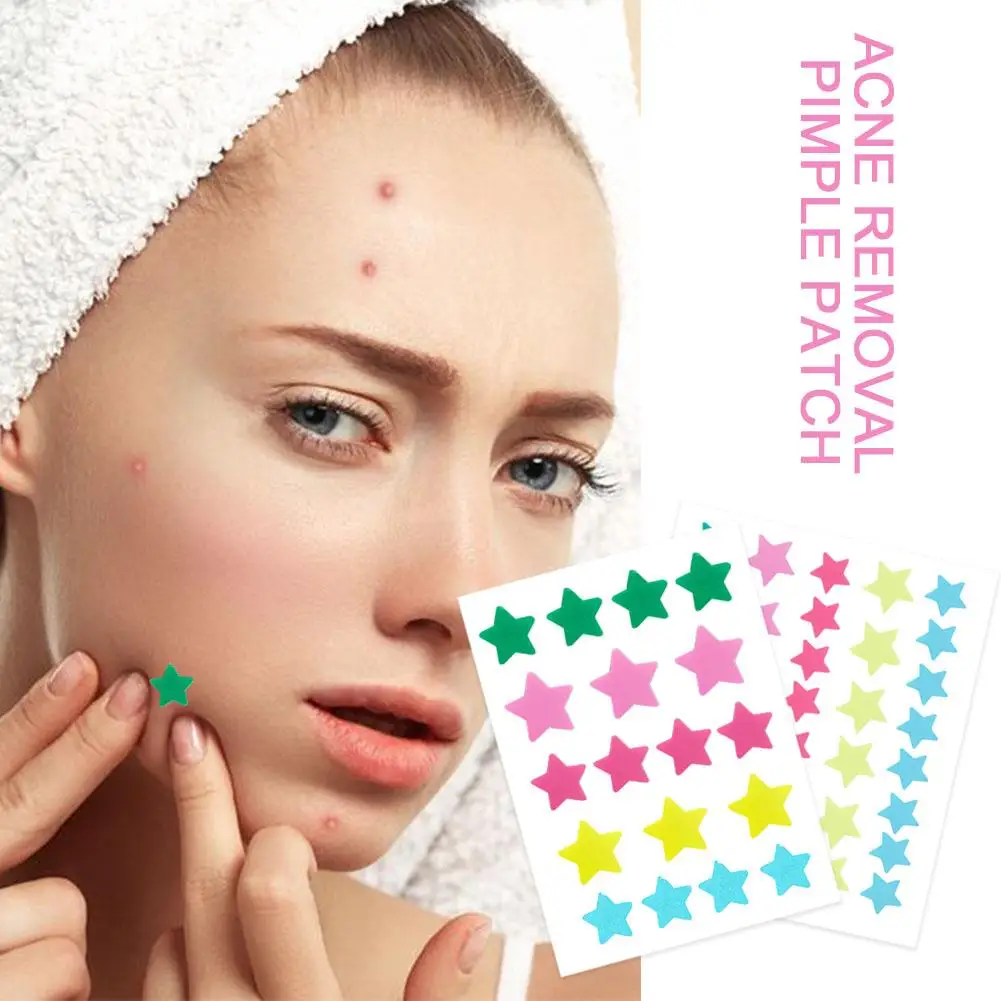 Star Shaped Invisible Acne Removal Sticker para Mulheres, Cuidados Com A Pele, Reparação Facial, Ferramentas De Beleza, Pimple Colorido, 18Pcs, 36Pcs