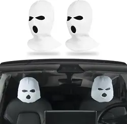 Creatieve autostoel hoofdsteun hoes bivakmuts masker winter motorfiets volledig gezicht gemaskerde mensen gebreide hoofdbedekking auto decoratie