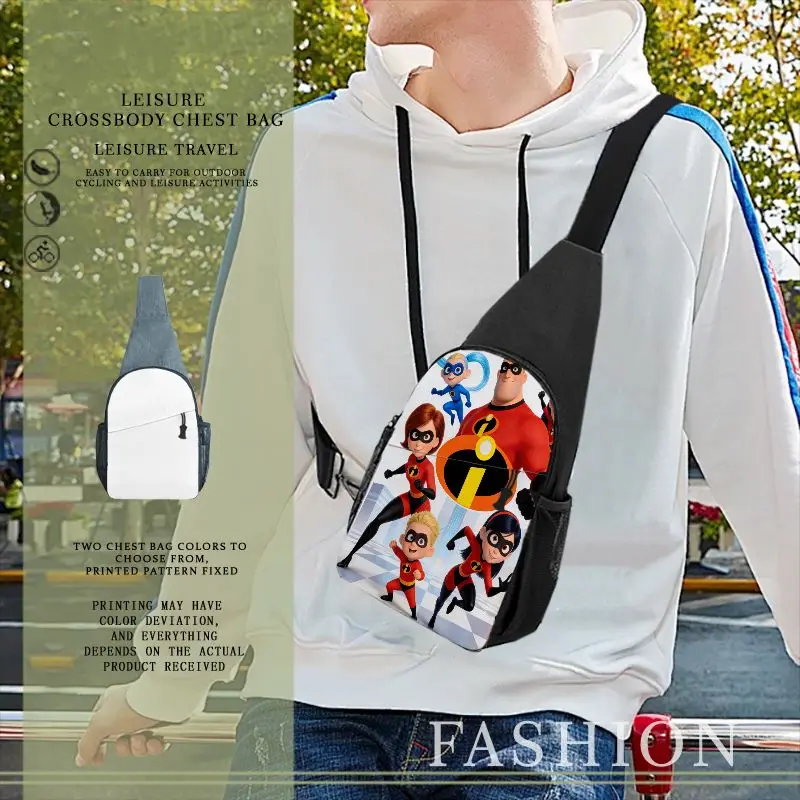 

The Incredibles Cartoon Sling Backpack Men's Casual Crossbody Chest Bag Lightweight Shoulder Bag for Travel, Cycling