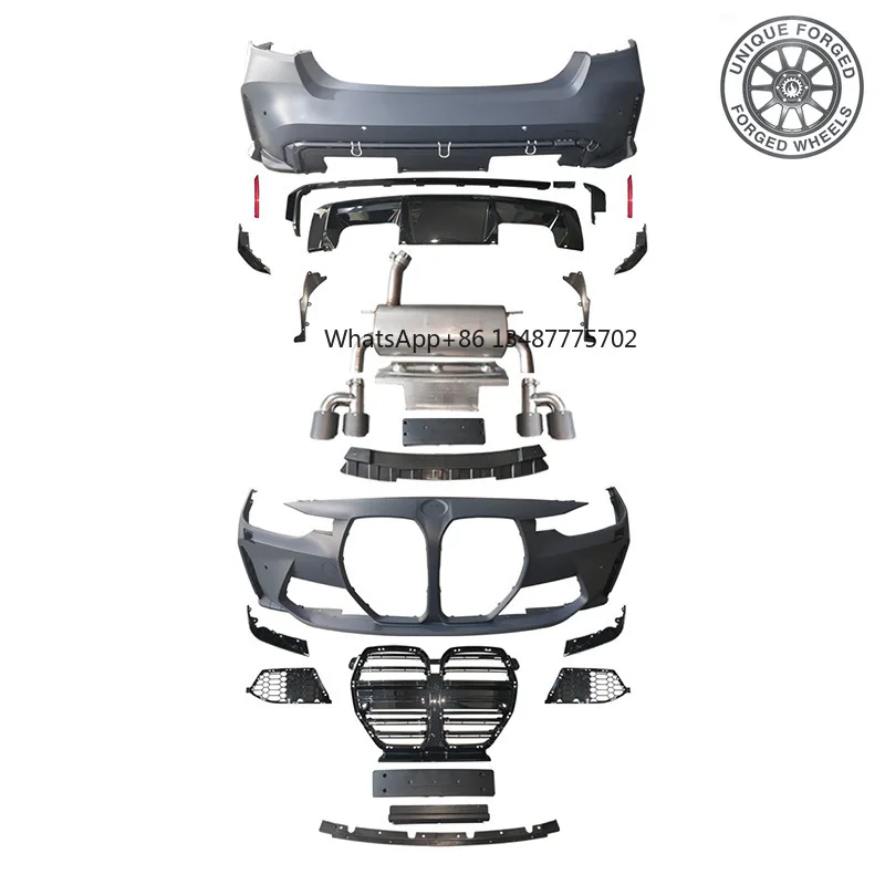 New Style GLE53 For AMG Rear Body Kit for benz GLE W167, Tail Lip, Exhaust Trim and Electroplated Black/Silver Rear Diffuse
