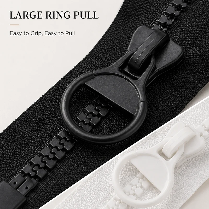 1Pc 60-300cm 8# Resin Zippers Open-End Long Zip for Down Jacket Coat Tent Bag Repair Tailor Sewing Closure Replacement Parts Kit