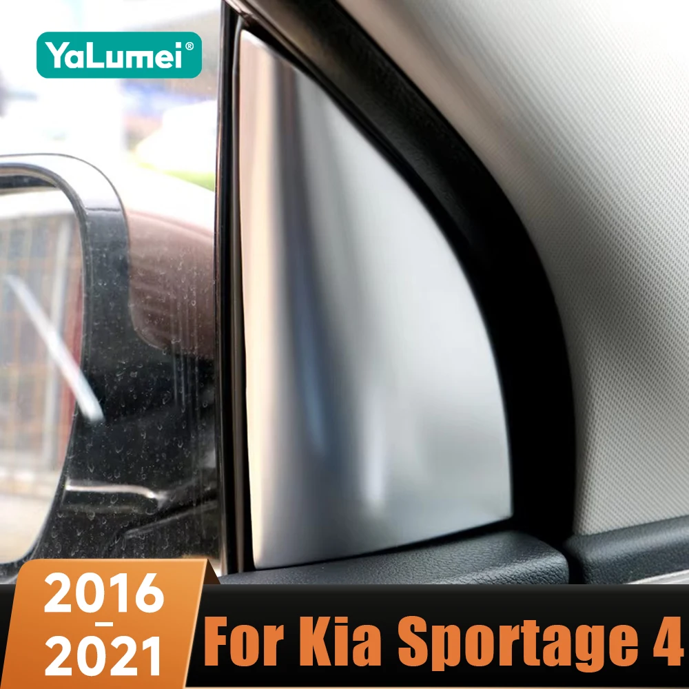 Auto Front Tür Fenster Innen Dreieck EINE Spalte Abdeckung Aufkleber Trim Zubehör Für Kia Sportage 4 QL 2016 2017 2018 2019 2020 2021