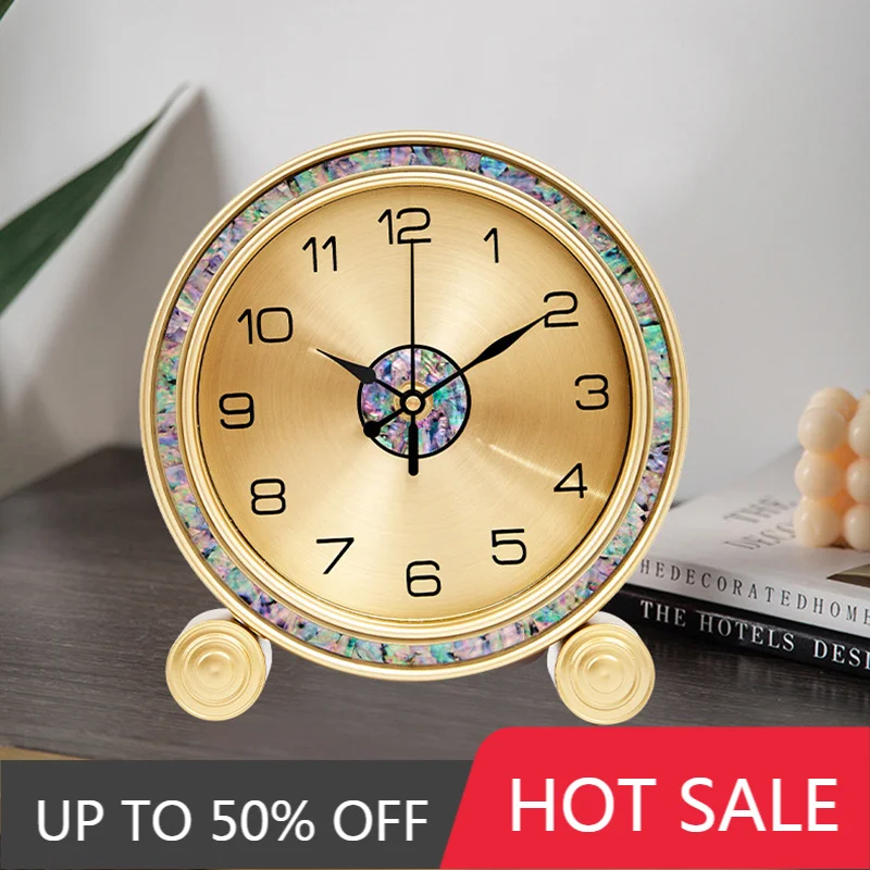 Vintage Table Clock Modern Simple Luxury Clock Home Living Room Silent Clocks Nordic Interior Desktop Closks House Decorations