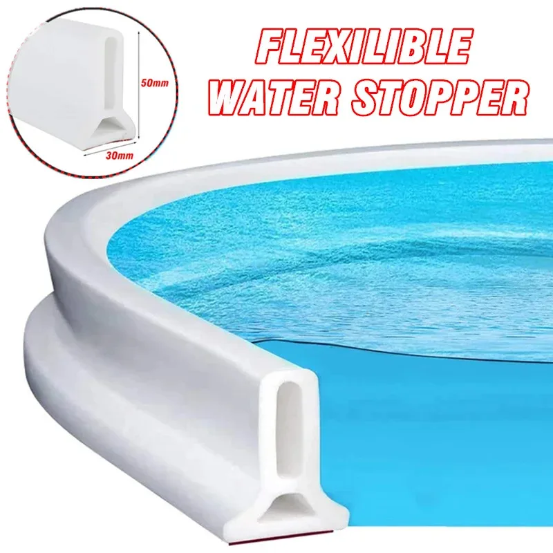 

DIY Shower water barrier Silicone Bendable Water Retaining Strip for Bathroom Door Threshold Washing Machine Shower Dam Barrier