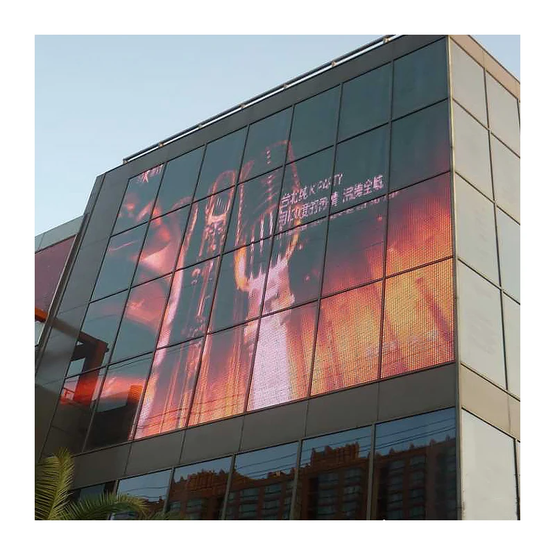 Flexible Transparent LED Display Screen Film Curtain for Indoor Advertising Use Different Shapes Glass Surface Mount LED