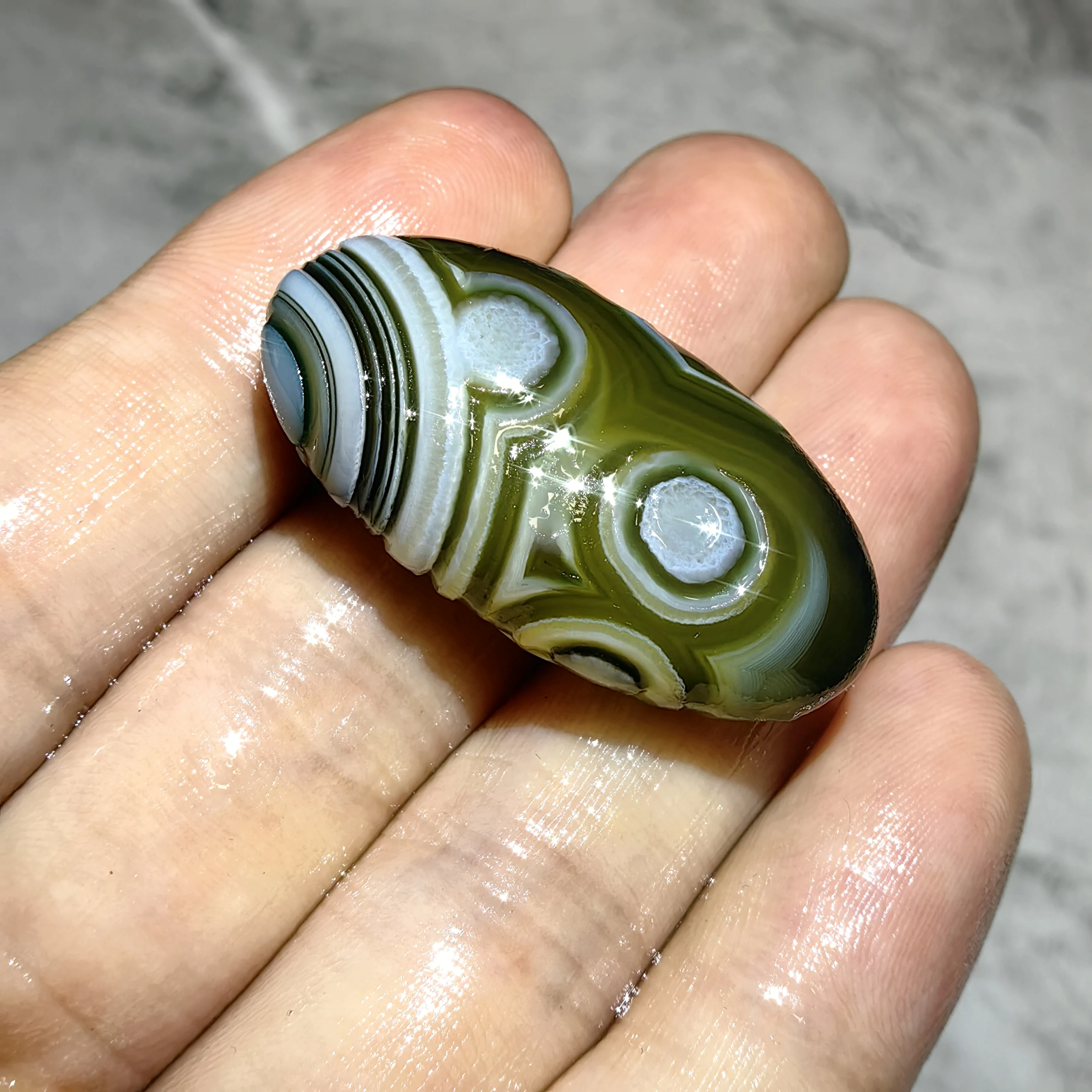 Piedra de Ágata Natural Divina para los Ojos, Ágata en Bruto para Atraer la Riqueza, la Buena Suerte y Protegerse del Mal, Amuleto, Joyería, Decoración DIY