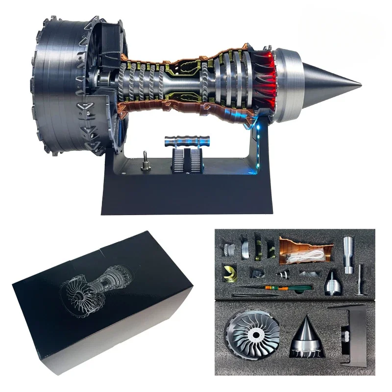 D3 Printing Tr-900 Simulation Aero Engine Model Luminous Turbine Engine Launchable Assembling Ornament Toy