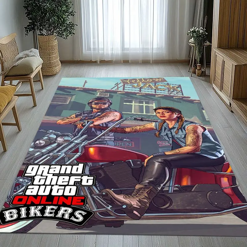 Vintage Game G-GTA San Andreas Area Rug,Soft Non-Slip Carpet Mat for Living Room Bedroom Playroom,Sofa Floor Rug,Home Decor Gift