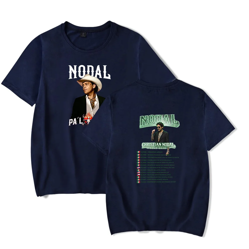 Christian Nodal 2026 Tour Merch Crewneck Short Sleeve Men Women Tee Tops Casual