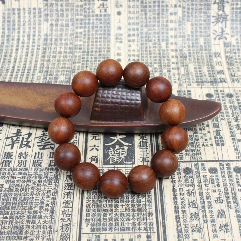 Taoist Strike Jujube Wooden Prayer Beads Bracelets 20 Mm12 Pcs Old Materials Dark Handmade High Polishing