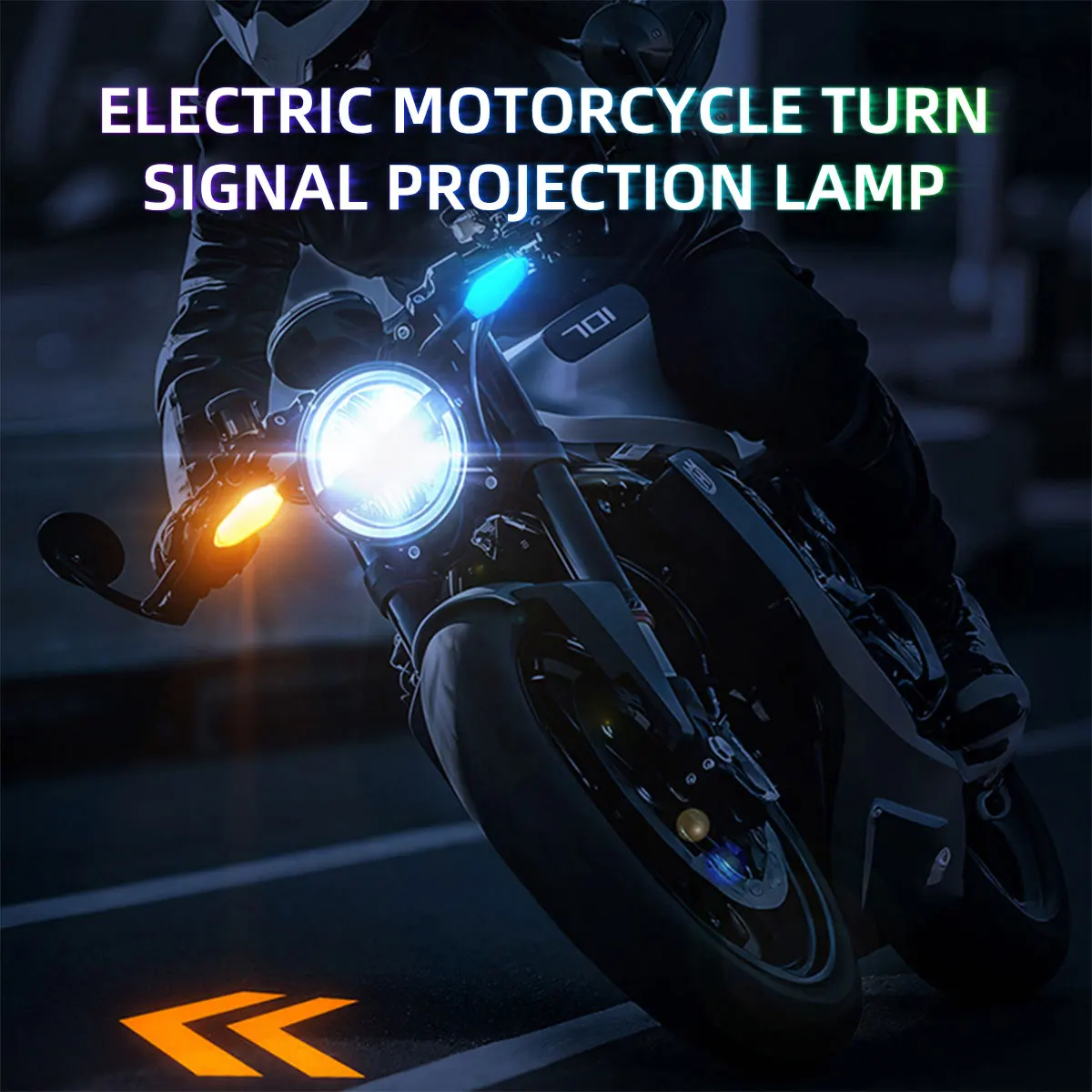 2PCS Universal Motorcycle LED Turn Signal Lamp Color Projection Lamp Sequential Flowing Flash Arrow Indicator LED Running Light