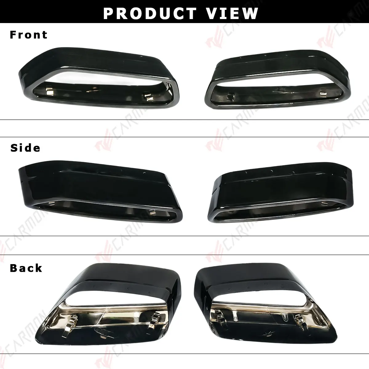 1 Pair Car Stainless Steel Square Exhaust Muffler Tip Rear Pipes For BMW G30 G38 Nozzle
