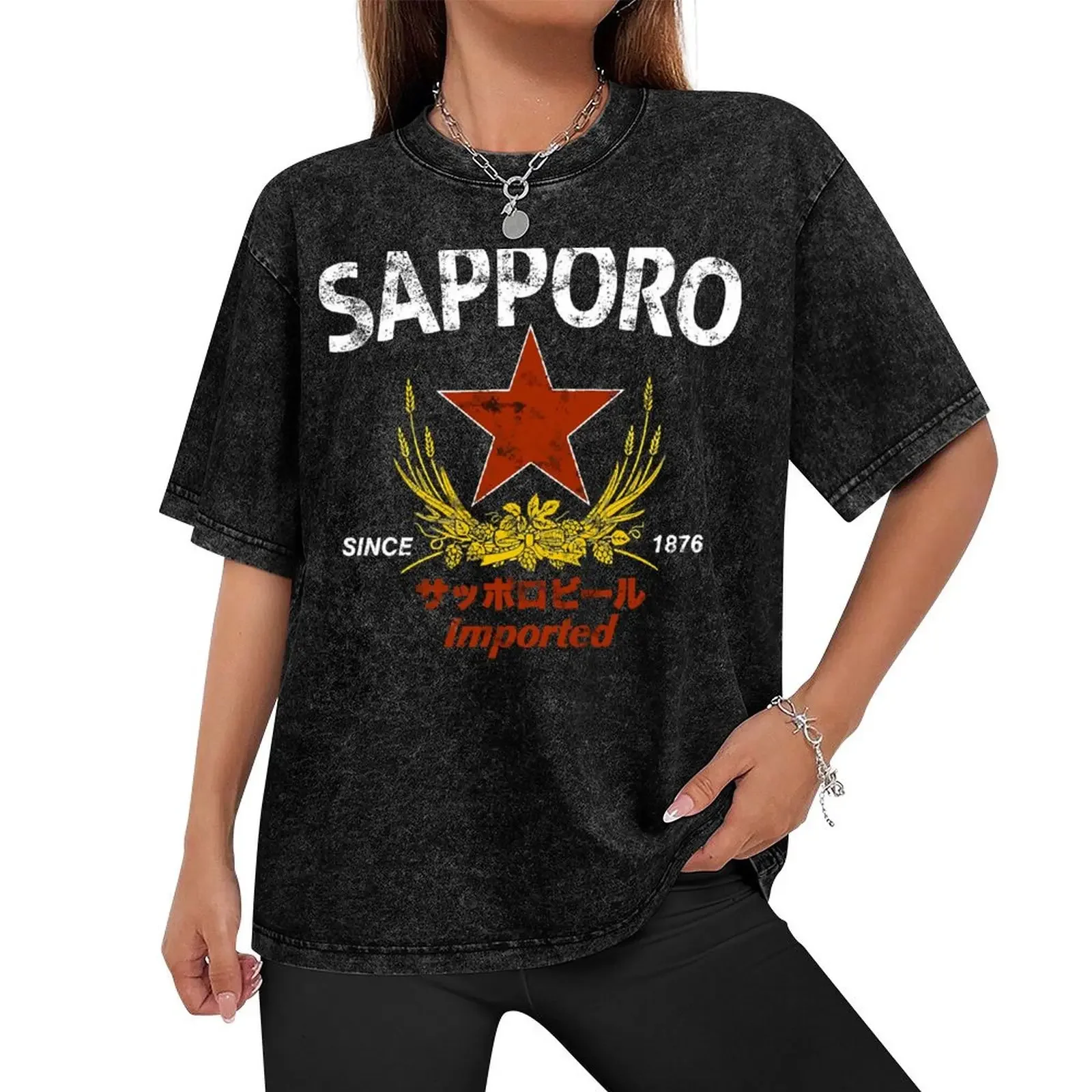 Sapporo Japan classic T-Shirt anime stuff plus sizes shirts graphic tees t shirts for men cotton