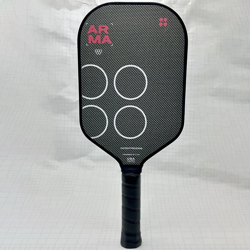 

High elasticity ARMA dual density core foam hot press formed titanium wire carbon fiber pickleball paddle