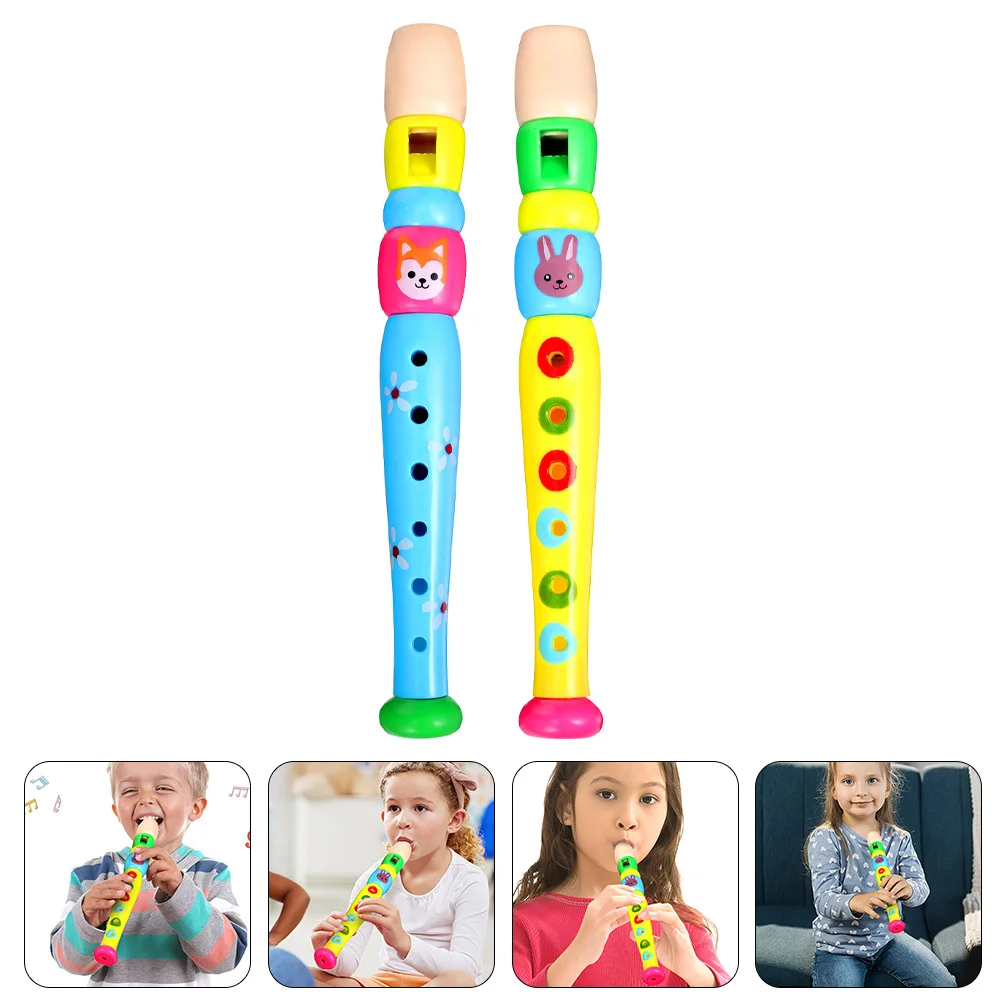 

2Pcs Children Recorder Plastic 6-Hole Beginner Musical Instrument for Early Education Practice and School Music