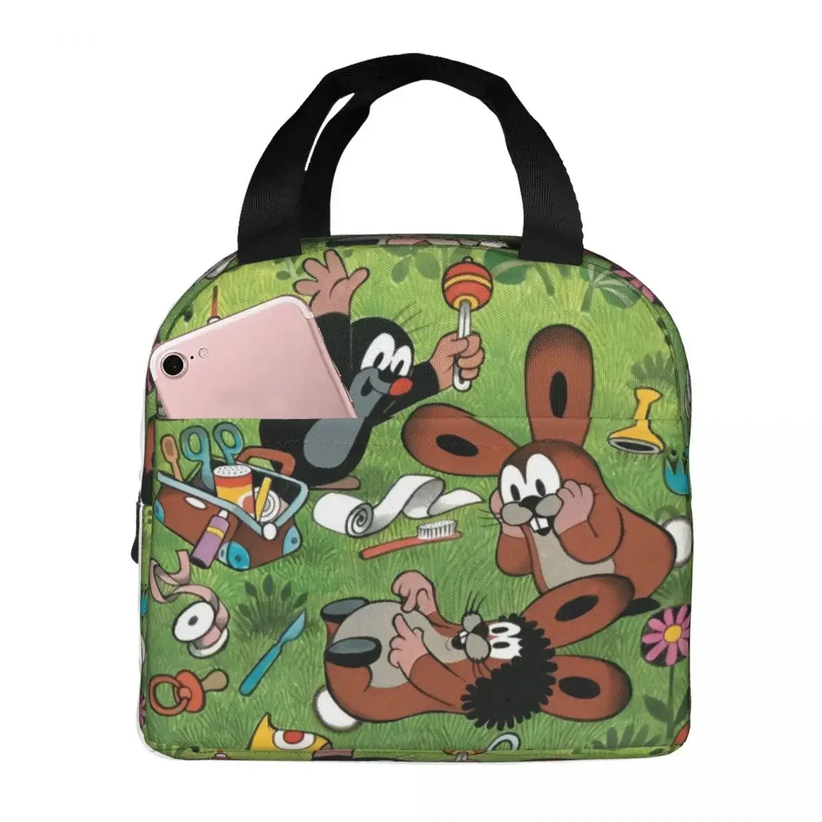 The Little Mole Insulated Lunch Bags Cooler Bag Lunch Container Cartoon Friends Together Tote Lunch Box Food Storage Bags Picnic