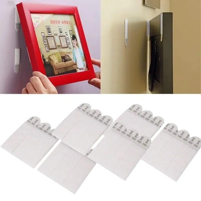 12 Paar DIY Command Klebstreifen, starke doppelseitige Klebebänder, unsichtbare Fotorahmen-Befestigungsstreifen für Zuhause und Büro, Wandmontage – Detail 4