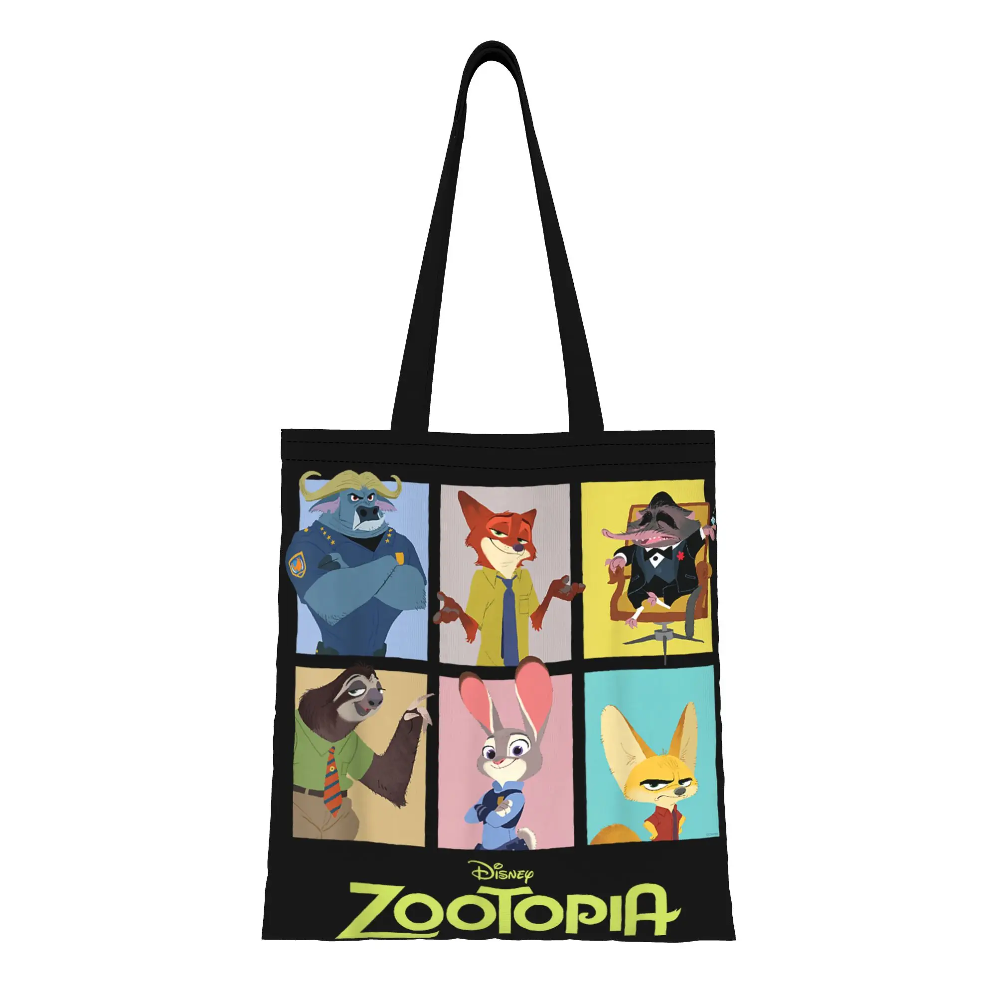 

Холщовая сумка-шоппер с персонажами из Зоотопии, 1 шт., идеально подходит для покупок, продуктов, сумка через плечо