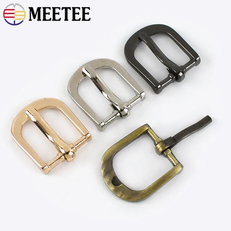 5/10Pcs Meetee 12-38mm Metal Pin Buckles for Handbag Strap Webbing Belt Shoes Adjustment Clasp DIY Sewing Bag Craft Accessories